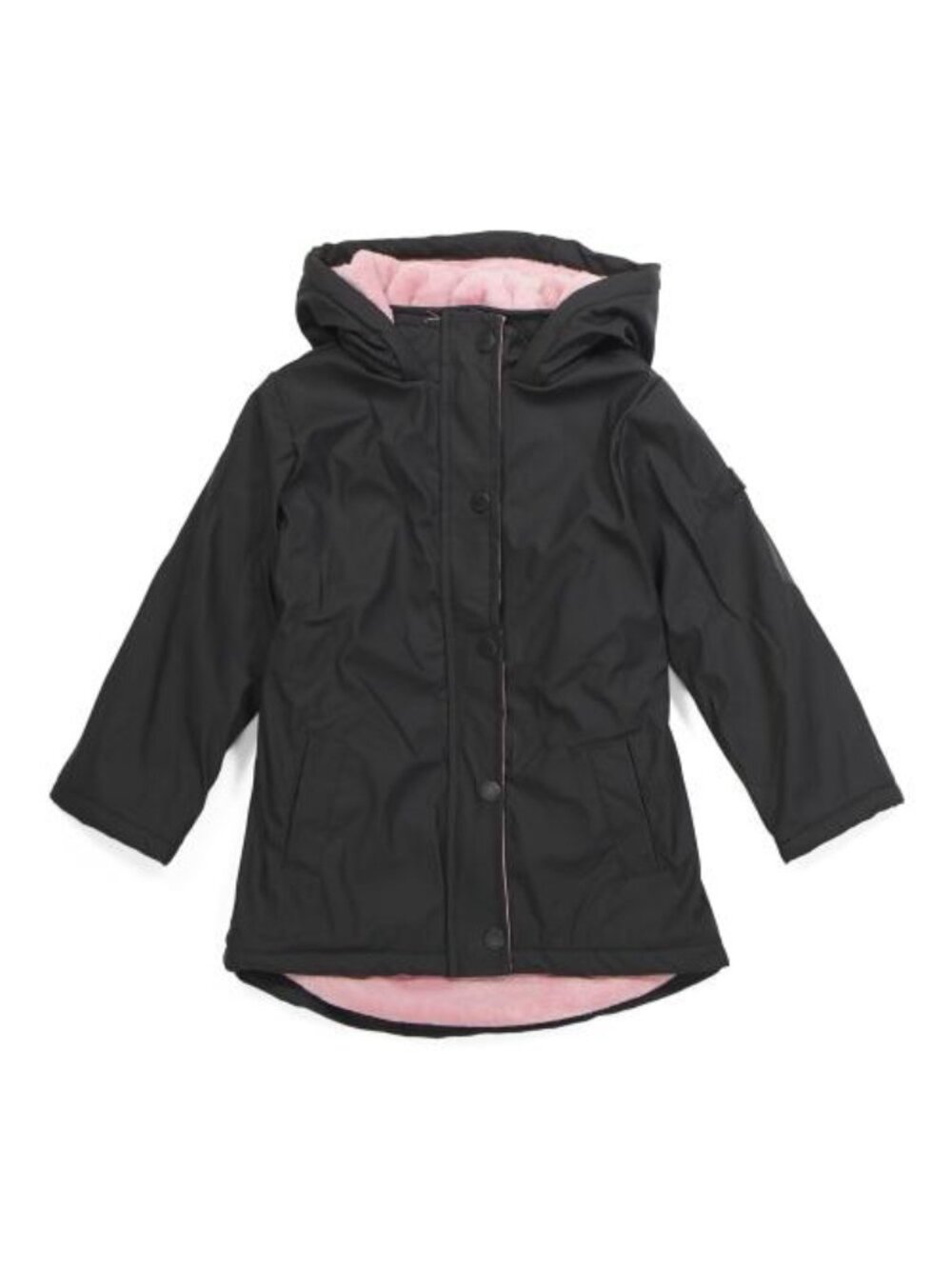Hunter Toddler Girls Plush Lined Rain Jacket Black Hooded Water Resistant NWT